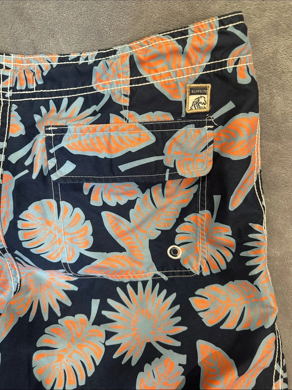Navy Tropical Floral Swim Shorts - Men SW001